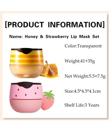 Lip Balm Natural Lip Care Lip Sleeping Mask Honey & Strawberry Skincare Set Moisturizing Lip Balm Set for Dry Chapped Peeling Cracked Lips Lip Line & Wrinkle Reducing for Women - Buy Online on GoSupps.com