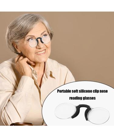 Qieu Portable Mini-Nose Clip Reading Glasses - Anti-Blue Rectangular Design for Men & Women (+2.5) with Case - Ship Internationally - Buy Online on GoSupps.com
