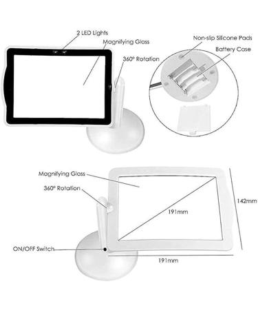 Lightweight Magnifying Glass Desktop 3X Zoom Magnifier with 2 Led Lights Rotating 360 Degrees with L Bracket Used for Reading Crafts Watch Repair/2Cps Lofty Ambition - Buy Online on GoSupps.com