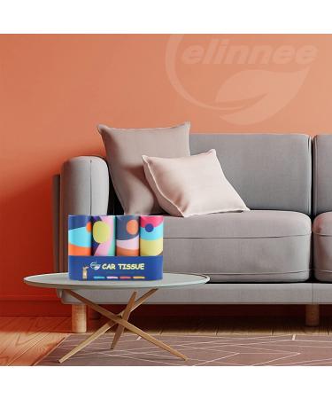 Elinnee Car Tissue: Disposable Face Towel for Car Cup Holder - Durable, Soft, and Comfortable (4 Canisters/200 Tissues) - Buy Online on GoSupps.com