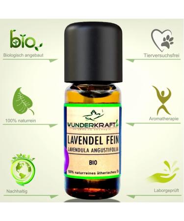 Organic Lavender Oil - 100% Natural Aromatherapy Essential Oil | Wunderkraft.Bio | 30ml for Skin Hair & Face - Buy Online on GoSupps.com