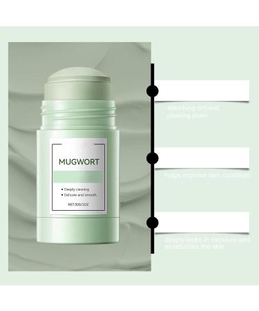  homomdy Mugwort Clay Clay Stick Mask Deep Cleansing Facial Mask with Mugwort Serum Sebum Control and Hydration Natural Formula Deep Nutrition (1pcs) - Buy Online on GoSupps.com
