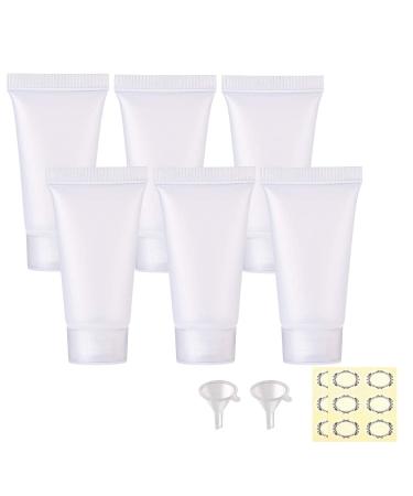 Alledomain 6Pcs 30g/30ml Empty Squeezable Soft Plastic Tubes Refillable Cosmetic Sample Vial Container with Flip Caps for Cream Shampoo Cleanser Shower Gel Lotion - Include Funnels Labels - Buy Online on GoSupps.com