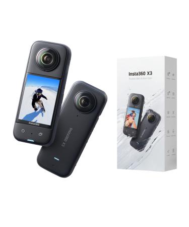Insta360 X3 - Waterproof 360 Action Camera with 1/2" 48MP Sensors, 5.7K 360 Active HDR Video, 72MP 360 Photo, 4K Single-Lens, 60fps Me Mode, Stabilization, 2.29" Touchscreen, AI Editing, Live Stream Standalone
