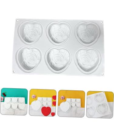 HOMSFOU Love Rose Mold Butter Molds Cake Stencils Love Heart Mini Ice Cube Trays Candy Molds Silicone Molds for Candles Pallets Heart Silicone Molds Multipurpose 3D Flower Model Silica Gel - Buy Online on GoSupps.com