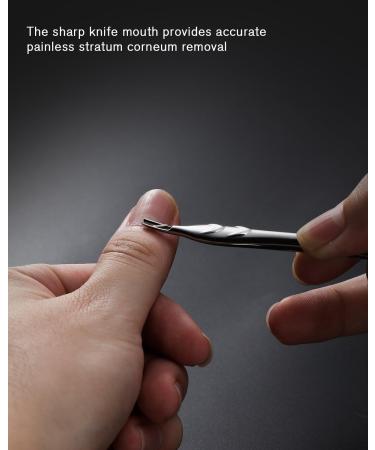 FERYES 2-in-1 Cuticle Pusher and Trimmer Tool - Stainless Steel Cuticle Remover for Manicures and Pedicures - Buy Online on GoSupps.com