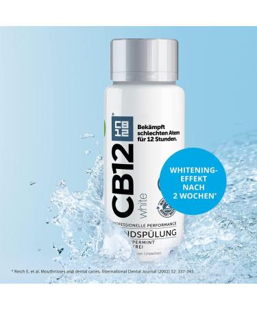 CB12 White Mouthwash - Alcohol-Free Mint Mint 250ml | Fresh Breath & White Teeth with Zinc Acetate & Chlorhexidine - Buy Online on GoSupps.com