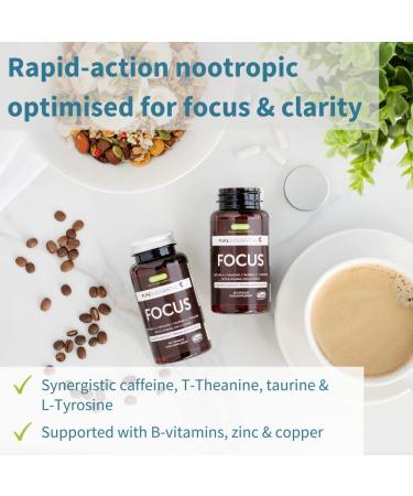 Focus Comprehensive Nootropic - 200mg Caffeine Brain Booster with L-Theanine & Methylated B Vitamins - Non-GMO 60 Capsules for Cognitive Performance - Buy Online on GoSupps.com