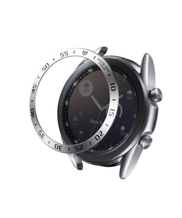 Abanen for Galaxy Watch 3 41mm Watch Bezel, Aluminum Adhesive Lightweight Watch Bezel Cover Anti-Scratch Protection Sticker Ring for Samsung Galaxy Watch 3 41mm (Silver)