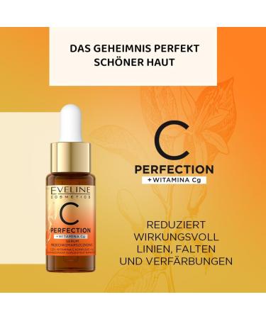 Eveline Cosmetics CPerfection Antiaging Serum with 20 vitamin C and ferulic acid smoothes wrinkles evens skin tone intensive hydration - Buy Online on GoSupps.com