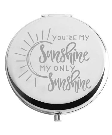 HOLLP Sister Friendship Jewelry Sister in Law Gift You're My Sunshine Makeup Pocket Mirror for Women