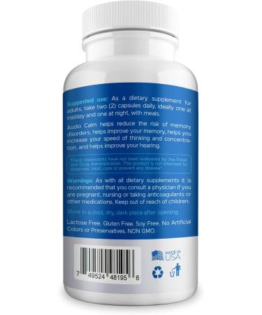 BACTICURE Audio Calm - Tinnitus Relief Supplement | Natural Stop Tinnitus Solution - Relieves Ear Ringing Buzzing Clicking | 60 Capsules (2) - Buy Online on GoSupps.com