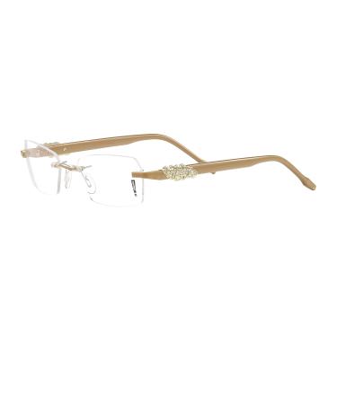 Switch it! Exclusive set with stones - acetate interchangeable temples in different colors (9081: brown - gold decor with stones)