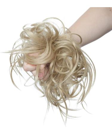 Fashion Tousled Hair Extensions Hairpiece Scrunchie Straight Elastic updo Scrunchy BUN Brown Blonde Instant Ponytail wig Hairdo Ash Blonde - Buy Online on GoSupps.com