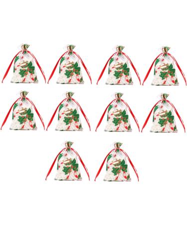 Anneome 10pcs Drawstring Bags Bags Christmas Candy Bags Party Bags Storage Bag Bronzing Christmas Bag - Buy Online on GoSupps.com