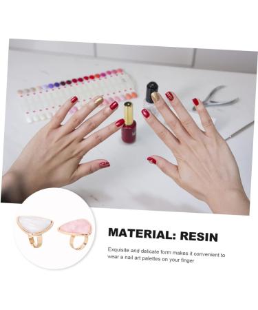 Didiseaon 2pcs Shell Ring Palette - Devil Horns Nail Art Mixing Plates for Gel Polish & Manicure Tools - Buy Online on GoSupps.com