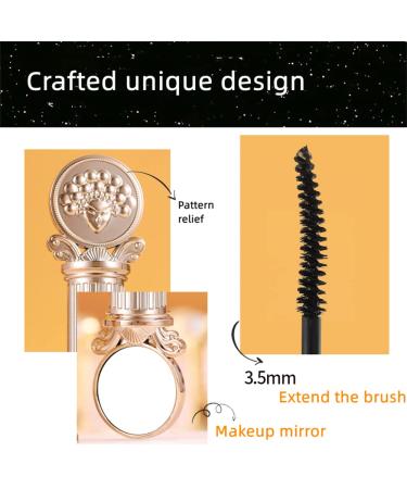4D Silk Fiber Waterproof Mascara for Longer & Thicker Lashes | Embossed Housing Cosmetics with Natural Lengthening Effect - Includes Makeup Mirror | 1 Pcs - Buy Online on GoSupps.com