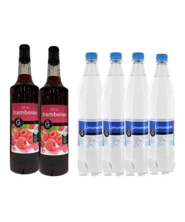 Gilbert Syrup & Lemonade Pack: Gilbert Raspberry Syrup (2x1L) - Gilbert Lemonade (4x1L)