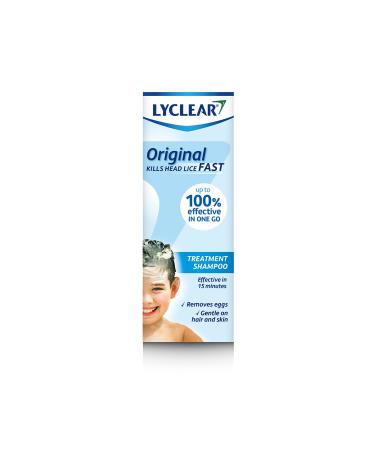 Lyclear Original Shampoo Head Lice Treatment + Head Lice Comb Kills Head Lice and Washes Hair Effective in Just 15 Minutes 200 ml Shampoo Format and Nit Comb