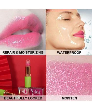 Crystal Flower Jelly Color Changing Lipstick Duo - Tinted Lip Balm with Glitter Flower - Long-Lasting Magic Lip Gloss - 24-Hour Original Lipsticks - 2 Pack - Buy Online on GoSupps.com