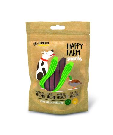 Croci Happy Farm - Dog Chew Treat, Natural Dog Snack, Protein Food Supplement with Vegetables, Duck and Zucchini, 80g