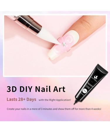  MAGIC ARMOR MAGIC ARMOR 3D Nail Art Gel 15g and Chrome Nail Powder Modeling Gel Nail Glue Builder Gel Clear Multifunctional 3D Rhinestone Glue for Nail Sculpting and Design - Buy Online on GoSupps.com