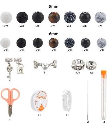 Mchruie Stone Beads for Jewelry Making - 450Pcs Charm Bracelet Kit for DIY Couples Bracelets - Buy Online on GoSupps.com