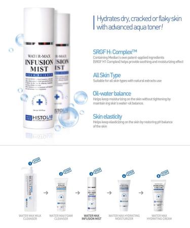 HISTOLAB Water-Max Infusion Mist (1200ml/40.6fl.oz) | for Dry & Dehydrated Skin | Hydrating & Soothing Facial Spray Treatment - Buy Online on GoSupps.com