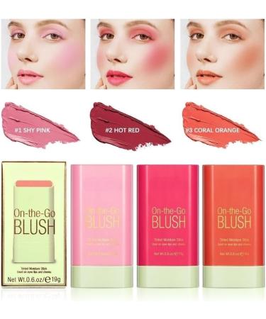 Kayswang Blush Stick 2-in-1 Cheek and Lip Tinted Moisture Stick Multi-Use Makeup Shadow Lips Cheek Blusher Creamy Makeup Long Lasting Natural Nude Makeup for All Skin (3PC) - Buy Online on GoSupps.com