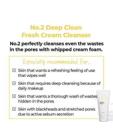 numbuzin No.2 Cleansing Foam | Deep Clean Fresh Cream Cleanser | Foam Cleanser Gentle Exfoliation Deep Cleansing Natural Ingredients | Blackheads Excess Oil Dead Skin Cells | 4.05 fl. oz. - Buy Online on GoSupps.com