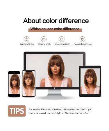 Esmee Copper Brown Bob Wig - 14 Inch Short Straight Synthetic Wig for Women | Shoulder-Length Burgundy Cosplay Hair - Buy Online on GoSupps.com