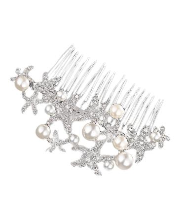 DOITOOL Rhinestone Hair Comb Hair Pearls Combs for Women Hair Teasing Comb Bride Comb Hair Rhinestones Comb for Bridal Rhinestone Comb Headwear for Women Tiara Miss Tease Crystal