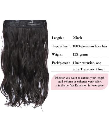 20 Dark Brown Invisible Wire Synthetic Hair Extensions for Women - Natural Wavy Style - Buy Online on GoSupps.com