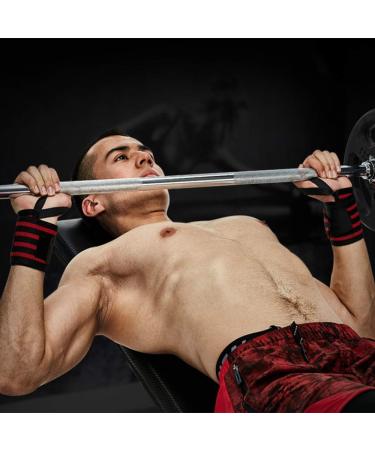 Professional Elastic Wrist Elbow Knee Wraps - Support Brace for Weightlifting & Gym Fitness - Red - Buy Online on GoSupps.com