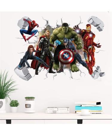 Avengers 3D Wall Stickers - Hulk, Spiderman, Superman Shield Decals for Bedrooms - Wall Art Decor - Buy Online on GoSupps.com