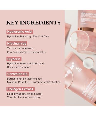 Collagen Night Wrapping Mask Overnight Collagen Wrapping Mask Collagen Overnight Wrapping Peel Off Facial Mask Elasticity & Hydration Care Reduces Sagging & Dullness Suitable For All Skin Types - Buy Online on GoSupps.com