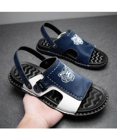 MLLM women men bathing shoes outdoor leisure beach shoes men soft bottomless slippers blue a_43 lightweight flat slide sandals