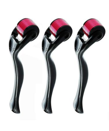 Dermaroller Microneedling Roller with 540 needles - 3 pack (0.25 mm / 0.5 mm / 1.0 mm) micron needles derma scooter for face and body stretch strips eyes bag folds large pores