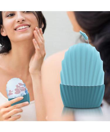 Fovolat Silicone Ice Roller - Shells Shape Ice Facial Cube Face Ice Roller Reusable Cube Ice Roller for Face Eye for Skin Care Tools Blue - Buy Online on GoSupps.com