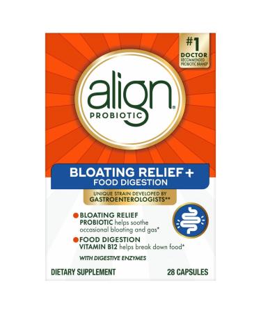 Align Probiotic Bloating Relief + Food Digestion Probiotics for Women and Men #1 Doctor Recommended Brand Promotes Digestive Health and Helps Support the Metabolism of Food* 28 Capsules