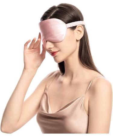 Soft Pink Sleep Mask for Women - Lightweight Silk Blindfold with Elastic Headband - Buy Online on GoSupps.com