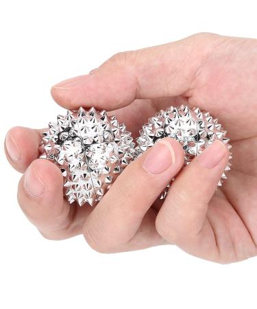 Hand massage ball Hand-acupressure massage ball Palm pressure relief ball to relieve hand tension and finger relaxation (silver).