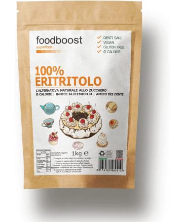 Erythrit 1 KG Foodboost Set for Sugar - 0 Kcal - 100% pure - same sweetness as household sugar suitable for diabetics and low -calorie or balanced diet - against caries