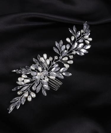 Deniferymakeup Bridal Hair Comb Bridal Hair Vine Crystals Bridal Wedding Hairpiece Wedding Hair Vine Pearl Hair Vine with Comb for Women and Girls (Style 5) - Buy Online on GoSupps.com