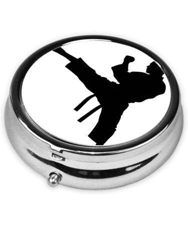 Taekwondo Pill Box - Mini Round 3 Compartment Medicine Organizer for Travel & Home - Buy Online on GoSupps.com