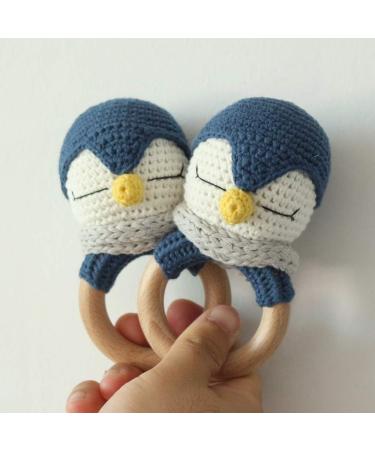 Buy Yuanshenortey Baby Wooden Teether Ring & Crochet Rattle | Safe Infant Chewing & Teething Toy - Shop Worldwide - Buy Online on GoSupps.com