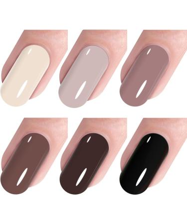 Vishine Gel Nail Polish Starter Kit - 48W UV LED Lamp, Manicure Tools, Brown Nude Series Colors, Gel Polish Base Top Coat & Mat Top Coat - #002 Kit #04 - Buy Online on GoSupps.com