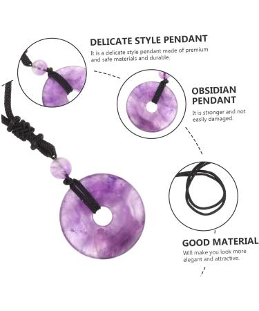 Minkissy Women's Necklace with Safety Buckle - Delicate Purple Crystal Jewelry | Classic 3x3x1cm Accessories - Buy Online on GoSupps.com