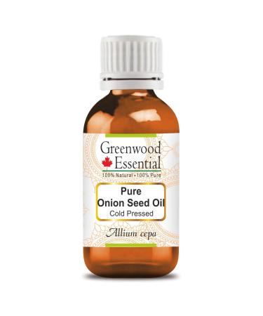 Greenwood Essential Pure Onion Seed Oil (Allium cepa) with Glass Dropper 100% Natural Therapeutic Grade Cold Pressed for Personal Care 5ml (0.16 oz) 5ml (0.16 Ounce) with Glass Dropper