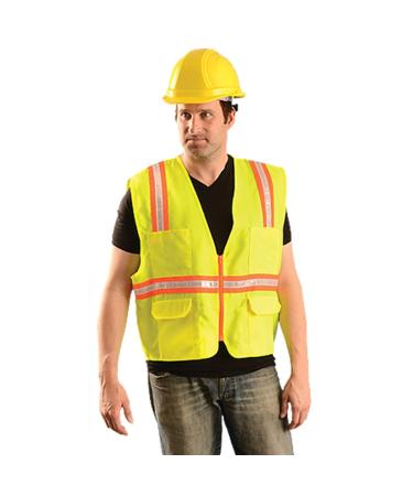 OccuNomix Medium Yellow Economy Value Polyester Vest with Front Zipper Closure